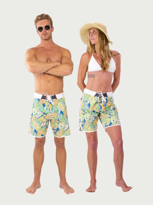 Toucan orange and sage board shorts