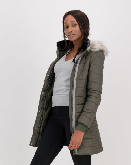 ladies green padded jacket