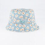 Washed Chino Reversible Bucket Hat - Sky Blue Daisy