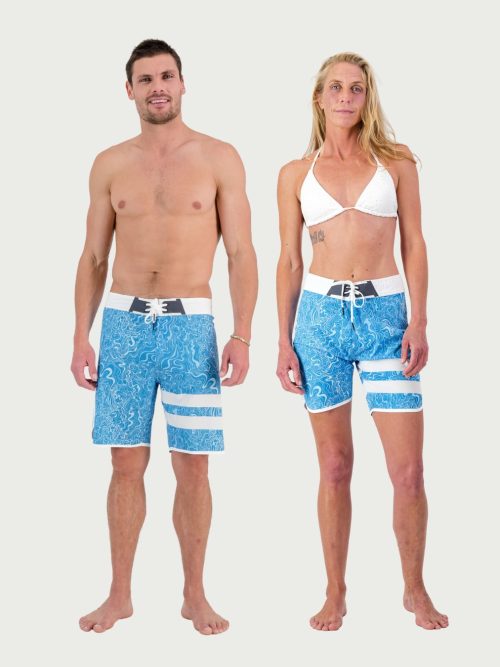 Blue ripple unisex board shorts