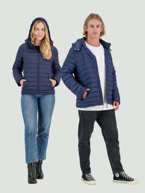 Unisex And Packable Puffer Midnight Blue