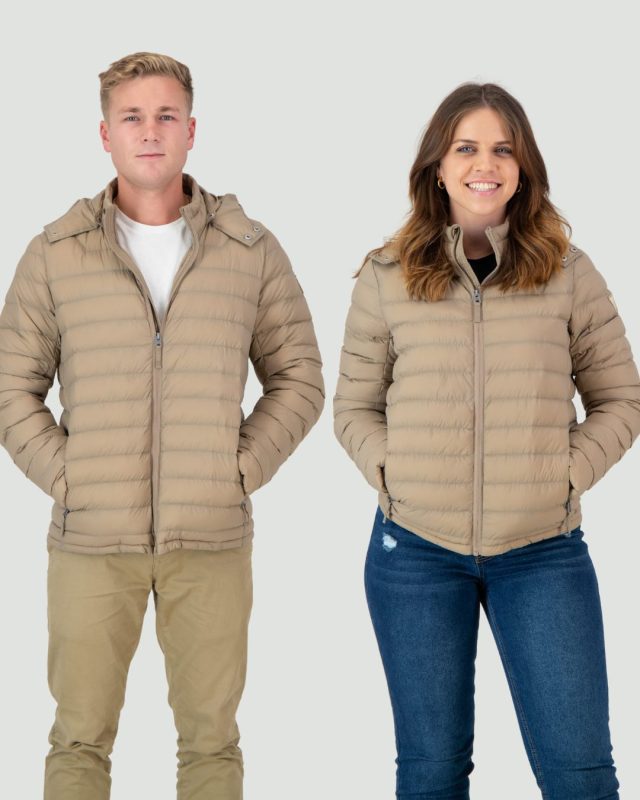 Khaki Stone unisex & Packable puffer jacket