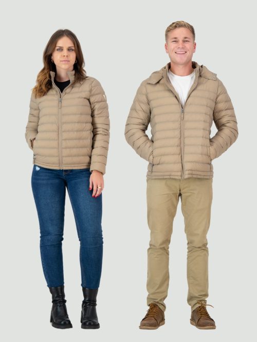 Khaki Stone unisex & Packable puffer jacket