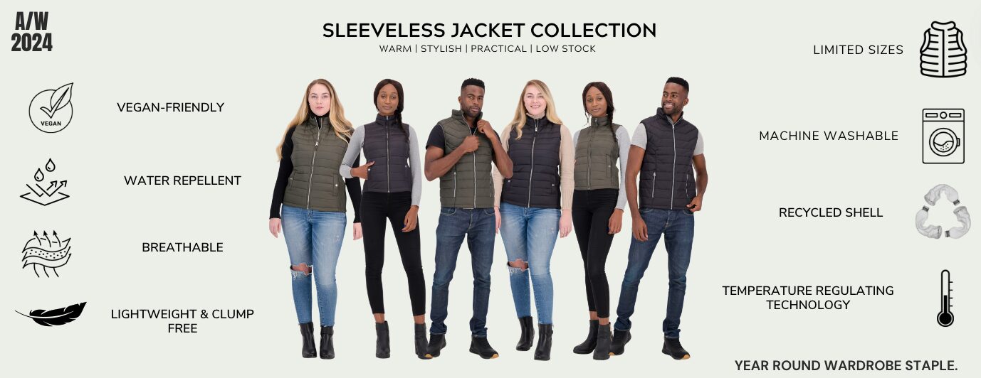 sleeveless puffer jackets for men and women