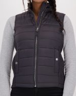 Ladies Tonal Sleeveless Puffer - Dark Charcoal Black (ONLY XL & XXL LEFT) - Image 7