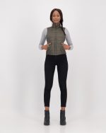 ladies sleeveless olive jacket