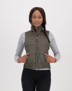 Tonal Ladies Olive sleeveless jacket