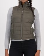 Ladies Tonal Sleeveless Puffer - Wild Olive Green  (ONLY SMALL, XL & XXL LEFT) - Image 6